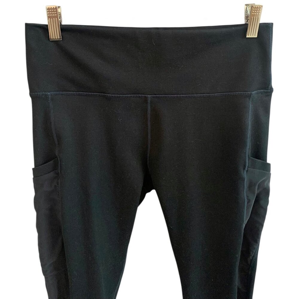 FABLETICS Solid Black High-Rise Side Pocket Mesh … - image 4